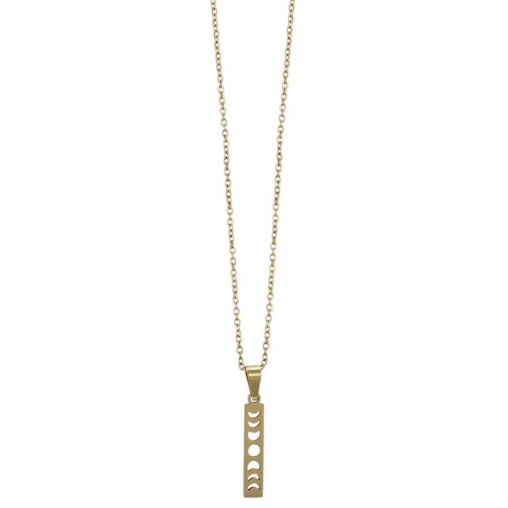 NEW ZAD women's lunar phases bar necklace in gold